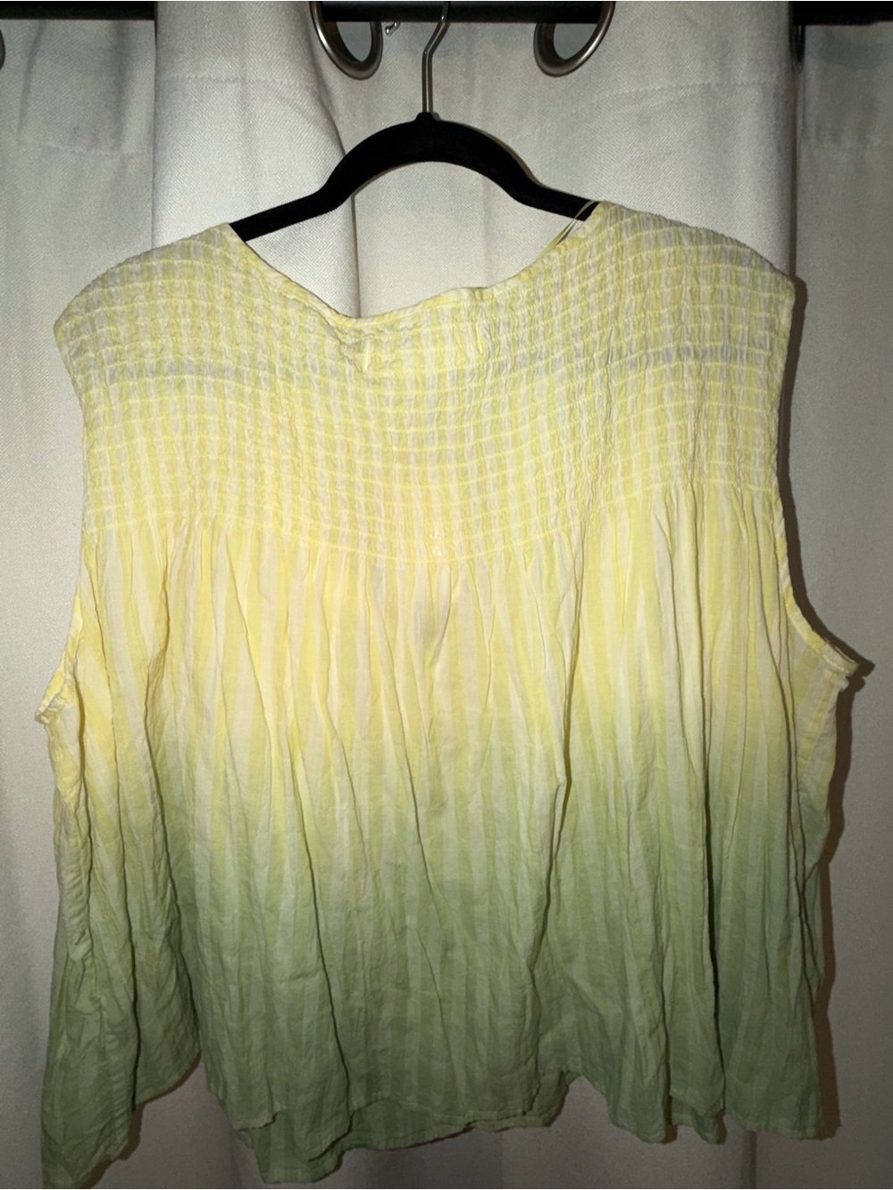 Free People Little Bit of Something Ombre Flowy Blouse Top Yellow - Picture 4 of 5